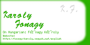 karoly fonagy business card